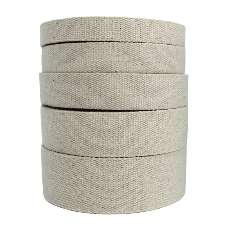 2cm 1inch 30/40/50mm Wide Natural Thickened High Tenacity All Cotton Webbing Ribbon Belt Bag Strap Accessories