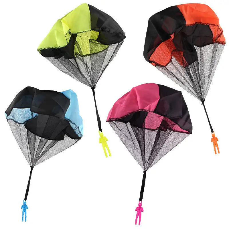 Kids Educational Play Game Toy Hand Throwing Plastic Parachute with Mini Soldier