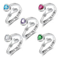 G3797 Wholesale Anillo Colorful Heart CZ Rhinestone Finger Hug Rings Jewelry I love You Forever Letter Hug Ring for Couple