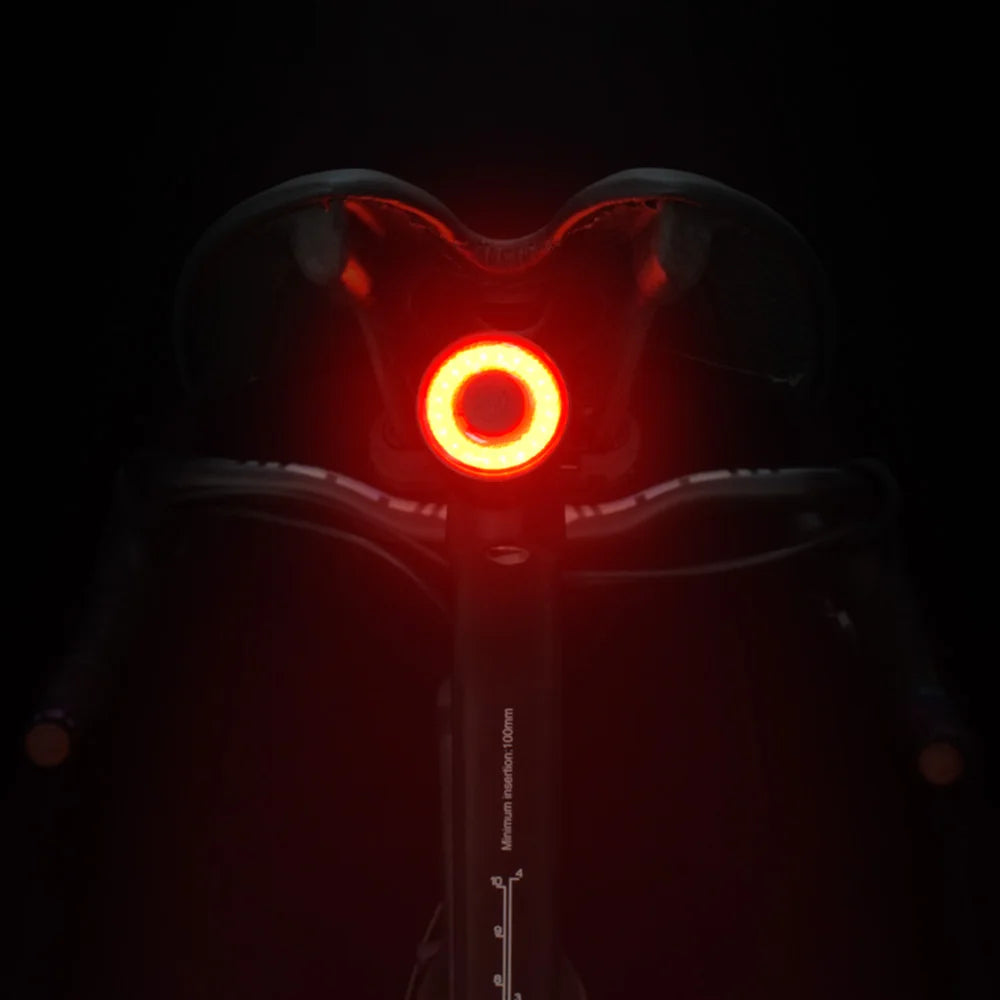 Bicycle Tail Light Smart Brake Sensor Tail Light Mountain Road Bike USB Charging Safety Warning Tail Light Cycling Equipment