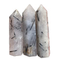 Wholesale Natural Healing Crystal Black Rutilated Quartz Point Black Tourmaline Tower for Decoration