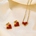 European American INS Personality 18K Gold Plated Necklace Fashion Stainless Steel Necklace Red Love Necklace for Women