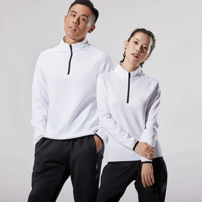 Long Sleeve Pullover 1/4 Zip Shirt Outdoor Casual Running Shirt Custom logo Fitness Jogging Shirts
