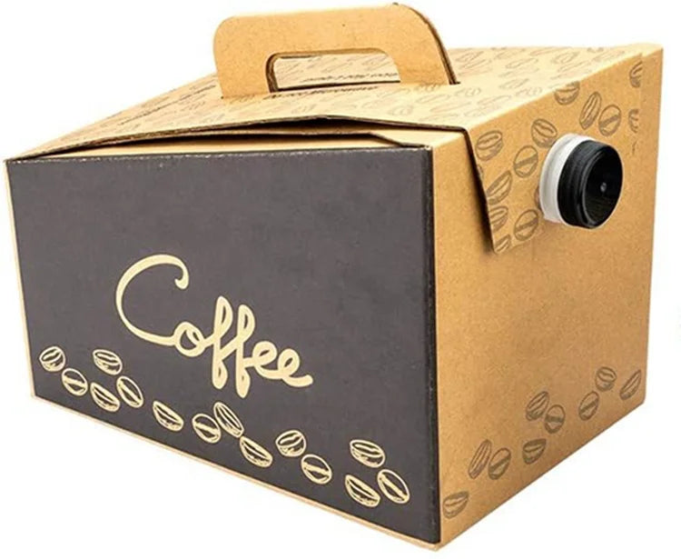 Eco Friendly Restaurant Beverage Coffee Paper Carton Box Packaging Cup Holder Takeout Tea Drink Milk Aseptic Faucet Container