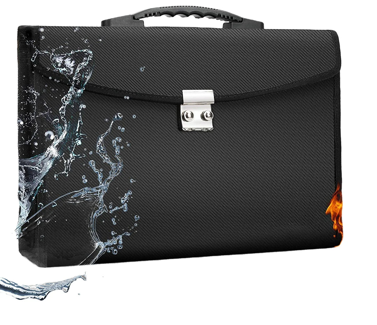 24-Pocket Expandable File Folder Fireproof Office & Home A4/Letter Size Document Organizer PP Material Patterned Bag