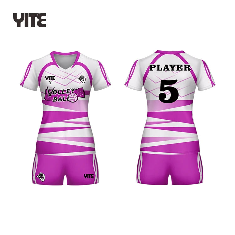 Custom Breathable Volleyball Jersey pink Volleyball Jerseys Club Team Volleyball Jersey