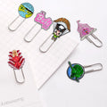 Free Design Custom Gifts Alloy Bookmark Shape Anime Enamel Paper Clip Metal logo Sets
