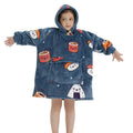 Wholesale OEM Super Soft Warm Cozy Designs Blanket Sweatshirt Wearable Sherpa Hoodie Hooded Blanket for Boys Girls Kids