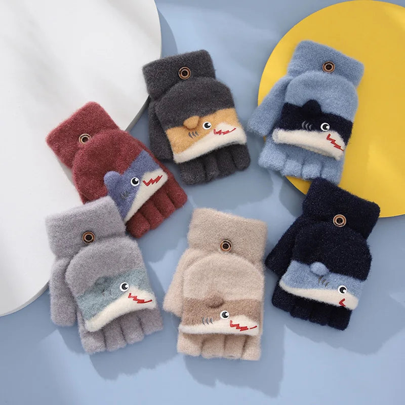 Cute Acrylic Fashionable Thermal Outdoor Kids Knitted Children Warm Gloves for Winter