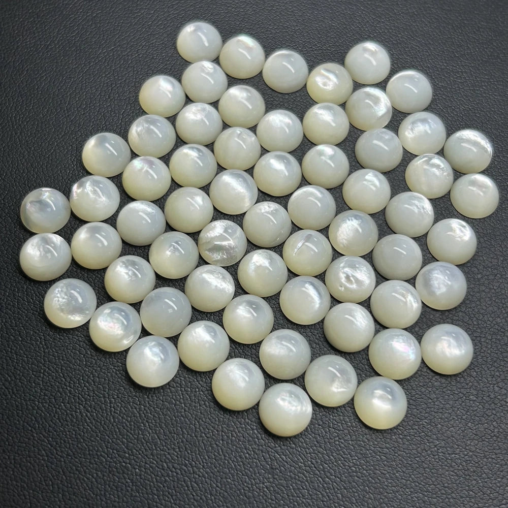 Synthetic Lapis Turquoise Coral Natural White Mother of Pearl Shell Round Cabochon Gemstones