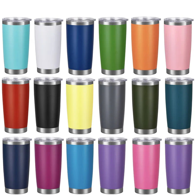 Custom logo Double Wall Stainless Steel Tumbler Cups 20oz Vaccum Car Tumbler With Lid