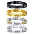 Personalized Bangle Customized Stainless Steel Watch Brand Link Wristband ID Bracelets for Men Women