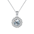 Stylever 1CT Moissanite Diamond Wedding Necklace for Woman 925 Sterling Silver Chain Plated Platinum Luxury Designer Jewelry New