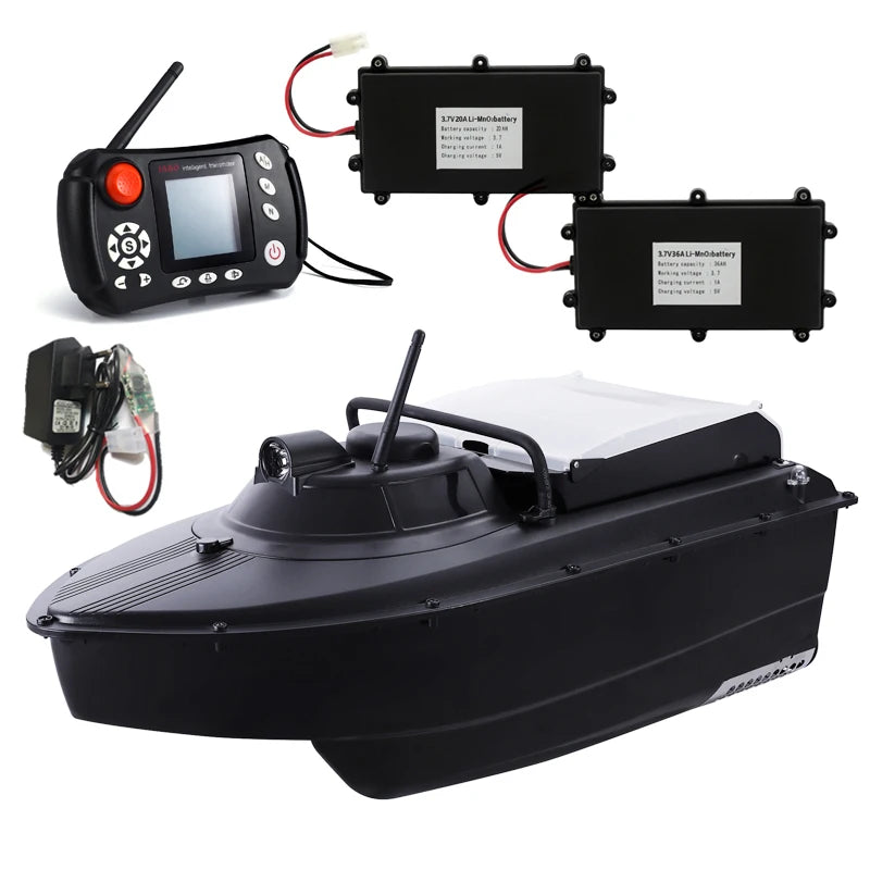 JABO 2CG 7.4V 10A+10A RC Fishing Bait Boat with Sonar GPS Auto Return 16 GPS Points