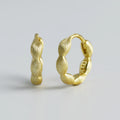 Fashionable Chic Gold-Plated 925 Sterling Silver Huggie Hoop Earrings Simple High-Grade Matte Brushed Design for Wedding Party