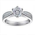 OAHLAN 1.2Ct 925 Sterling Silver Rings Round Cut Six Claws Cubic Zirconia Women Engagement Ring Wholesale