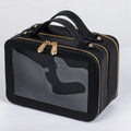Portable Convertible Travel Cosmetic Bag Design with Transparent Smart Compartments Portable Hook Makeup Bags