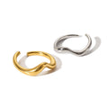 New Arrival Stainless Steel Irregular Wave Gold and Silver Couple Rings Non Tarnish Rings for Woman