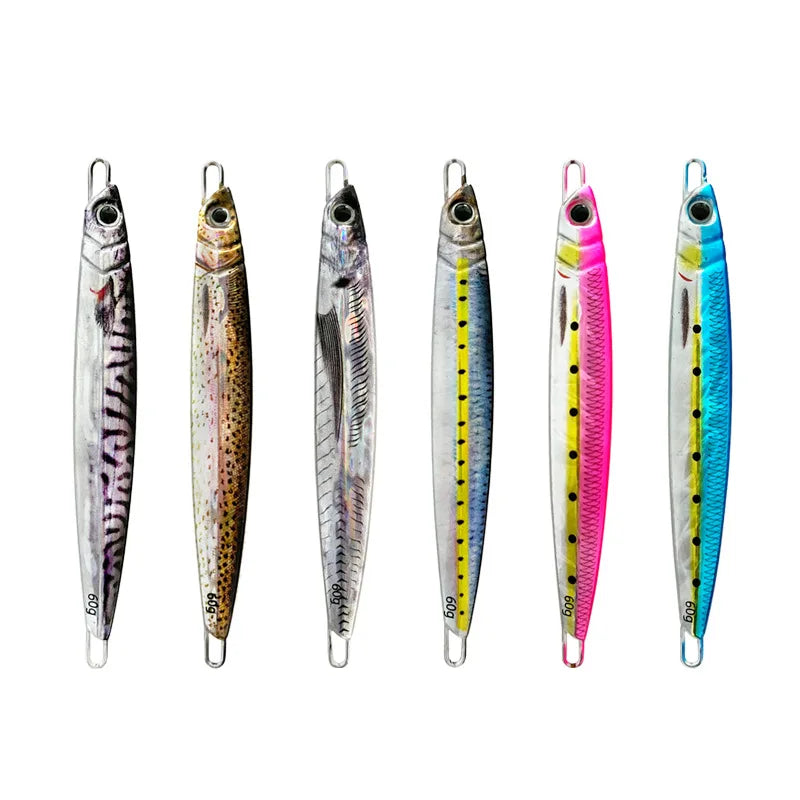 New 40g 60g 80g 100g 120g 150g 200g Quick Sinking Saltwater 3d Printing Vivid Boat Fishing Metal Jigs