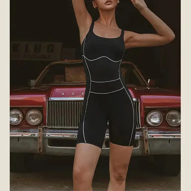Workout Gym Outfits 2 Piece Crop Top and Shorts Set for Women Custom Fitness Striped Yoga Shorts Set