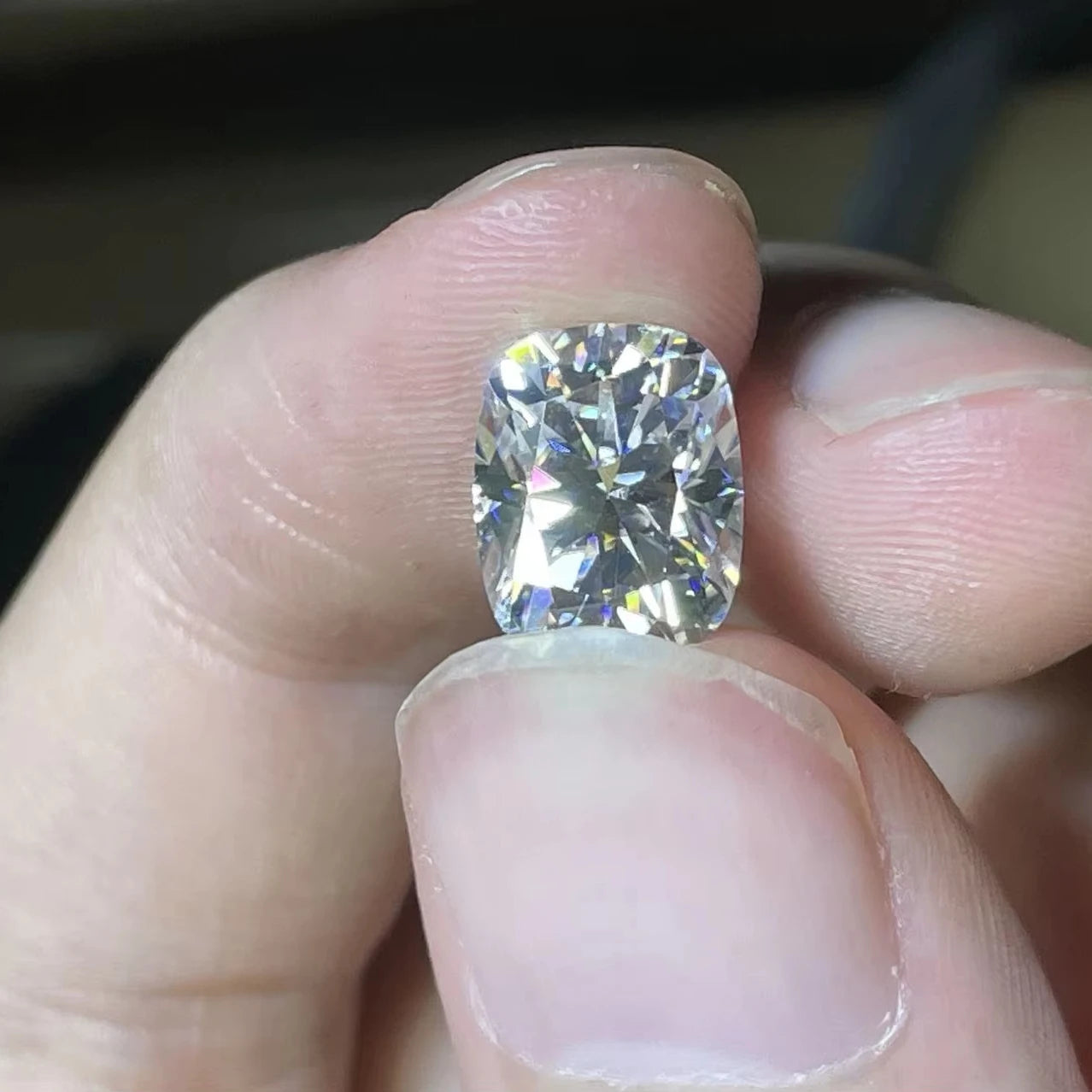 HanYu D Color VVS Crushed Ice Cut Moissanite Stones 2 Carat Elongated Cushion Cut Color Play Customization GRA Loose