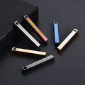 Stainless Steel Blank Vertical Bar Pendant Waterproof Multi-color Plain 3D Vertical Bar Pendants for Custom Laser Engraving