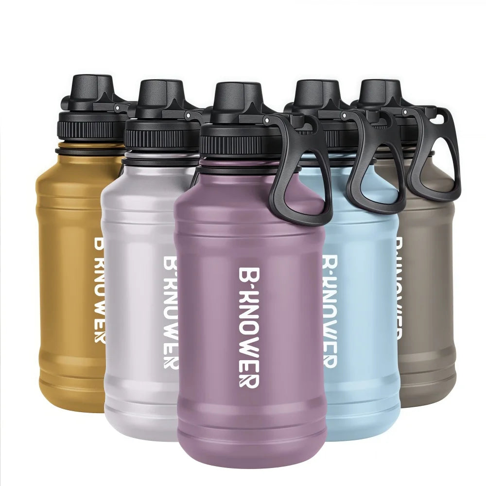 Stainless Steel Drinking Bottle 1.5L 2.2L Leak Proof Dishwasher Free Single Wall BPA-free Metal Drinking Bottle Sports Bottle