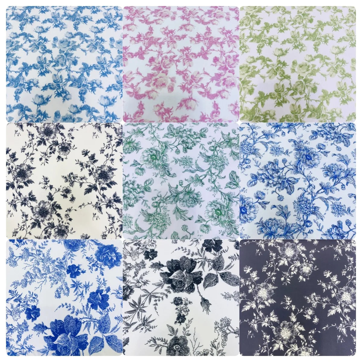 60s 100% Cotton Poplin Digital Print Light-Fresh Style Plant Floral Printed Fabric for Women's Dress & Blouse