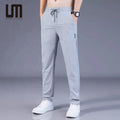 OEM Wholesale Slim Fit Business Long Pants Lightweight Ice Silk Straight Leg Casual Sports Wear for Men Summer Style