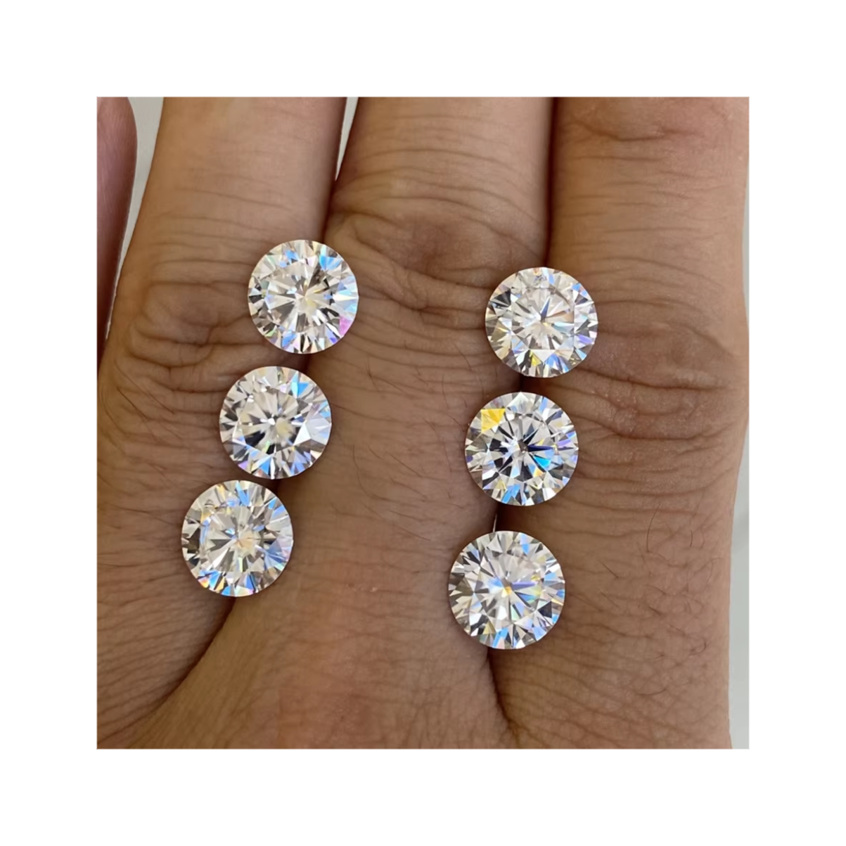 8mm 2 Carats Moissanite Stone Diamond VVS D White Loose Moissanite Diamond Price Per Carat