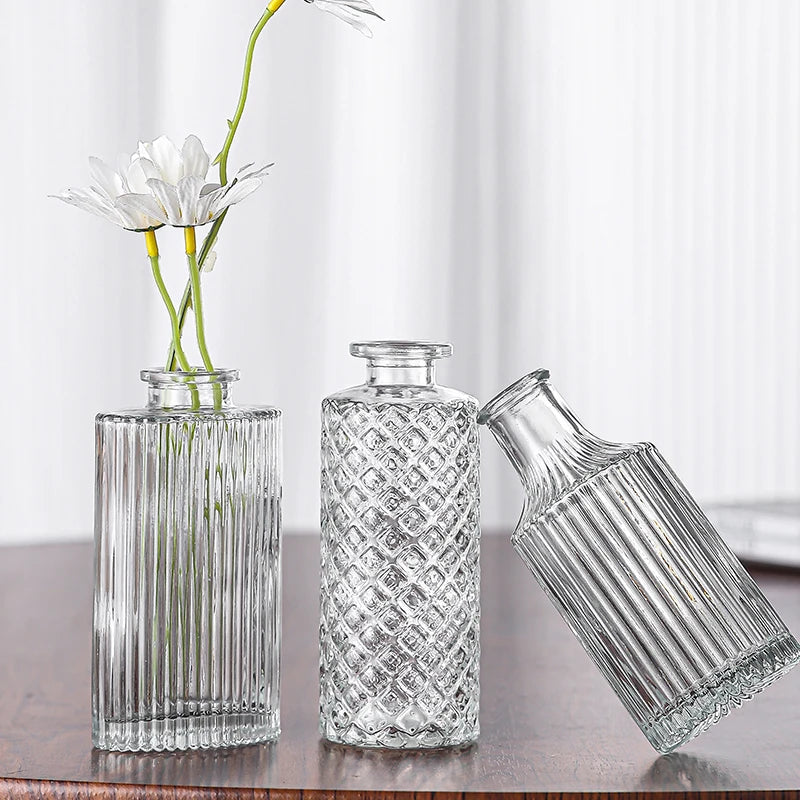 Glass Bud Vases with Cork Sealing and Screen Printing for Centerpieces in Bulk