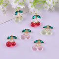 Cute 21*26mm Clear 3D Fruit Cherry Dangle Gold Plated Glass Pendant for Diy Necklace Bracelet Earring Jewelry Accessories