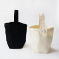 Popular Reusable Canvas Tote Bag Mini Black and White Cotton Bag with Custom Logo Portable Fashionable Shopping Bag