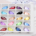 Hmt201 Boat Shape Sew on Flat Colorful Glass Buttons High Quality K9  Rhinestone Buttons