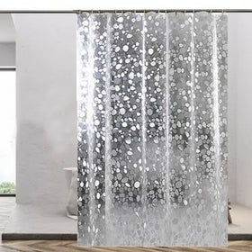Factory Price 3D Cobble Bathroom Shower Curtain 2x1.8m Bath Decor Waterproof PVC Thickened Toilet Curtain for Home Hotel