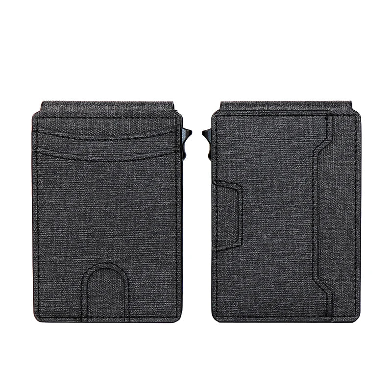 USA Delivered Duty Paid DDP Fashionable Premium Slim Minimalist Bifold Men's Metal Leather Wallet