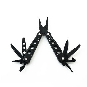 15 in 1 Black Stainless Steel Serrated Jaw Metric OEM Camping Survival Multi-Functional Outdoor Pliers