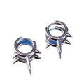 Vintage Unisex Punk Style Three Cone Nails Earring Stainless Steel Silver Jewelry Women Men Hoop Earrings