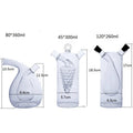 2 in 1 Borosilicate Glass Oil & Vinegar Dispenser Cruet Bottle Cork Stoppers Hand Blown Double Wall Heatable Beverage Container
