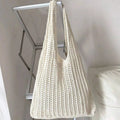 Hot Sale Women's Summer Casual Lightweight Leisure Tote Bags Knitted Crochet Single Shoulder Beach Bag Solid Color Portable for