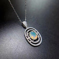 Hot Sale 925 Sterling Silver Natural Opal Chain Necklace Set Rhodium & Gold Plated for Nigerian Party or Gift GIA Certified