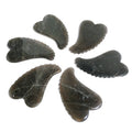HY In Stock! Factory Natural Jade Stone Spiky Heart Shape Smoky Quartz Facial Gua Sha Stones Massage Tool