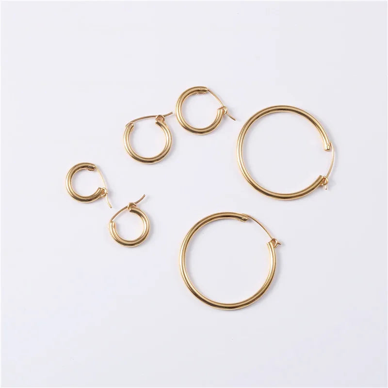 Fenny Ready to Ship Tarnish Free Dainty Simple Basic Hoop Earring Trendy for Women Wholesale Stainless Steel Ladies Jewelry
