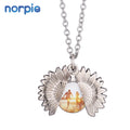 Wholesale Antique Gold Silver Open Locket You Are My Sunshine Sunflower Pendant Sublimation Necklace for Women