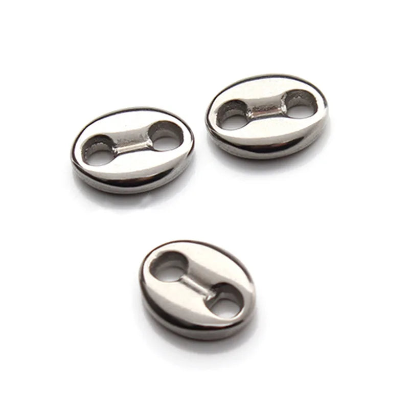 Hot Sale Wholesale Coffee Beads Shape Connectors Stainless Steel Jewelry Accessories for DIY Bracelet