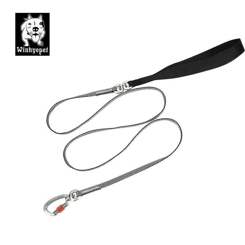 Winhyepet Wholesale Nylon Heavy Duty Retractable Dog Lead Rope Reflective Luxury Durable Soft Hands Free Anti-Slip Pet Dog Leash