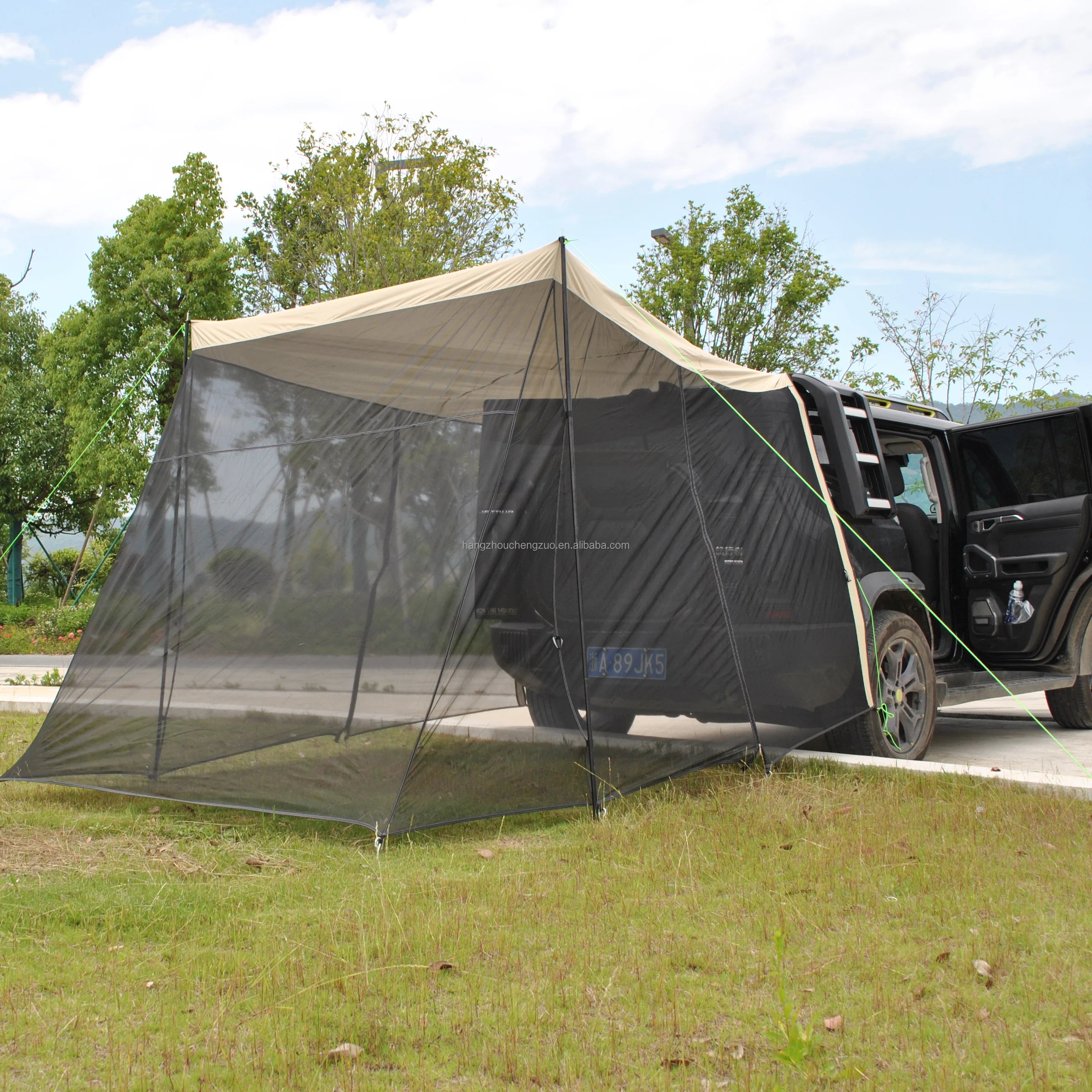 CZX-580 Portable Car Roof Top Tent Waterproof SUV Rear Awning Sun Shelter with Mosquito Net for Outdoor Camping