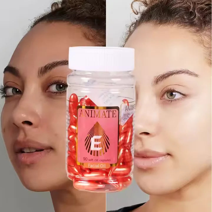 QUANXIN Private Label Anti Aging Facial Oil Serum Vitamin C E Fullerene Encapsulated Whitening Skin Essence Capsules Brightening