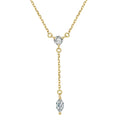 925 Sterling Silver Y Shape Marquise CZ Pendant Charm Necklace Women's Necklace Fine Jewelry Necklaces