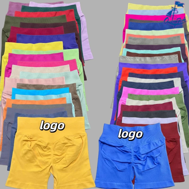 Nylon Women Three-section Waist Push up Yoga Shorts Gym Fitness Seamless Sportswear Workout Running Clothes Sport Shorts MegaBDM